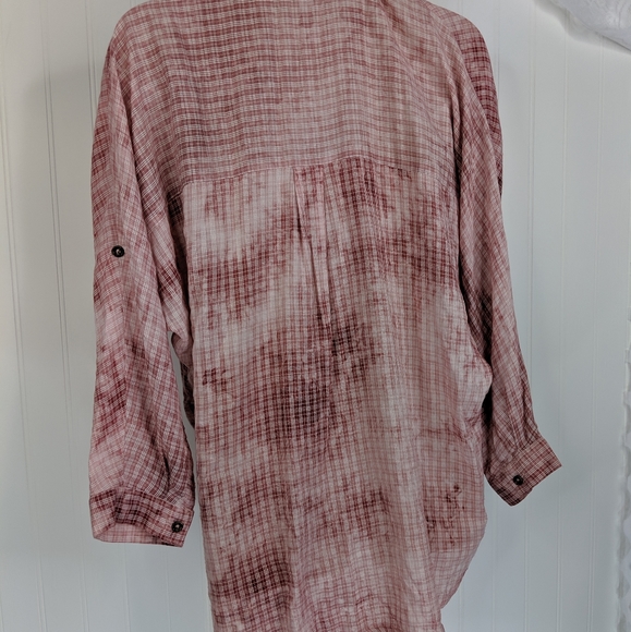 ANTHRO Holding Horses Tie Dye Plaid Pullover Sz S - Picture 10 of 14